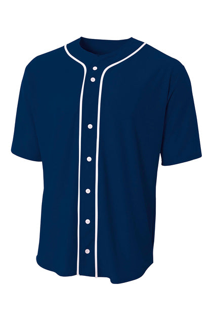 A4 Short Sleeve Full-Button Baseball Top